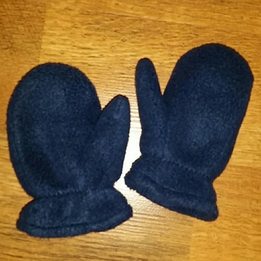 Carters‎ Baby Boy Navy Fleece Adorable Dog Flap Hat and Mittens Size 6-12M